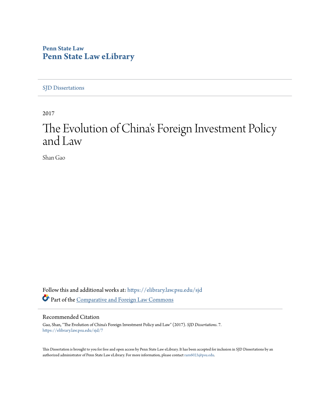 The Evolution of China's Foreign Investment Policy And
