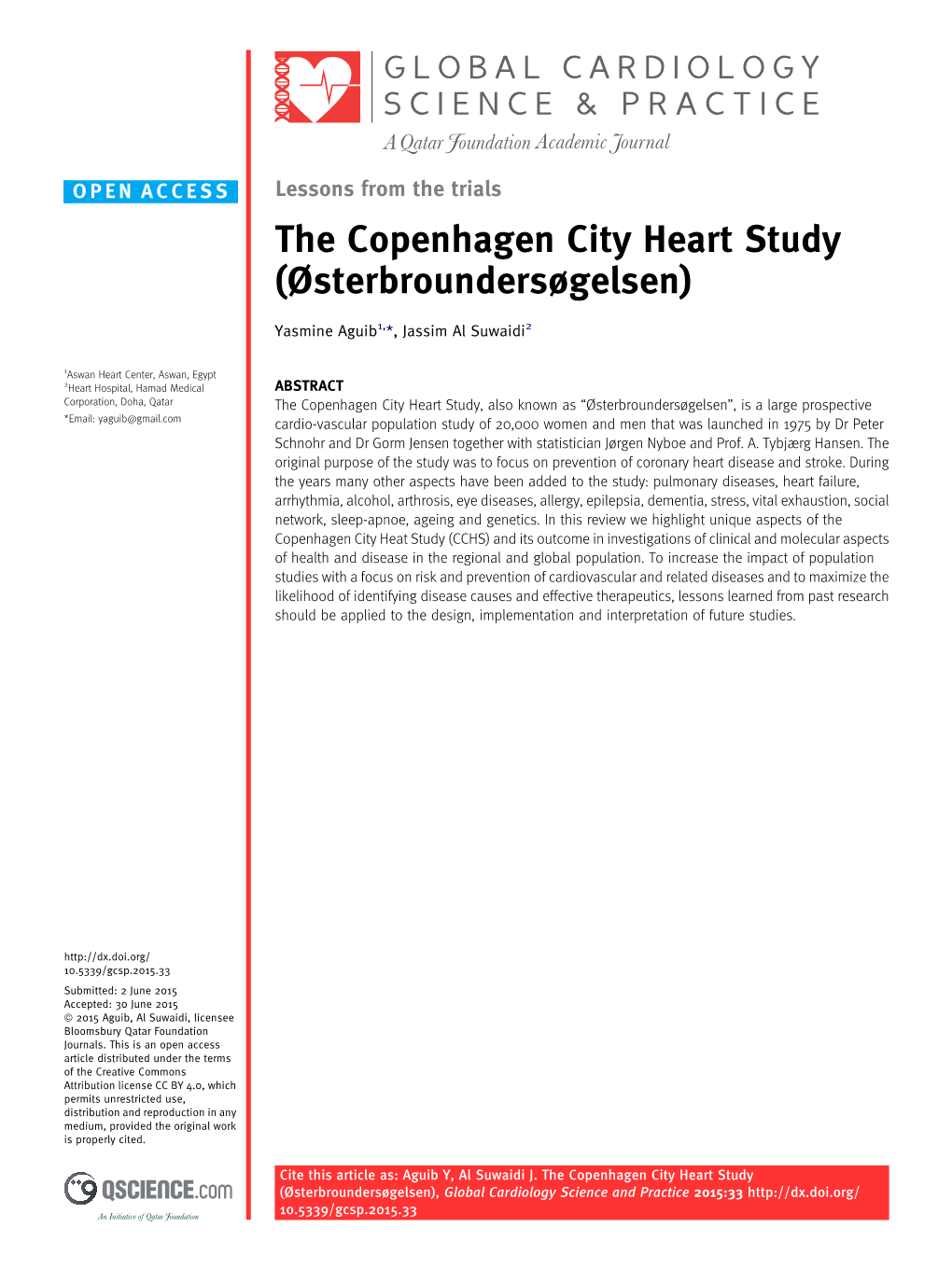 The Copenhagen City Heart Study (Østerbroundersøgelsen)
