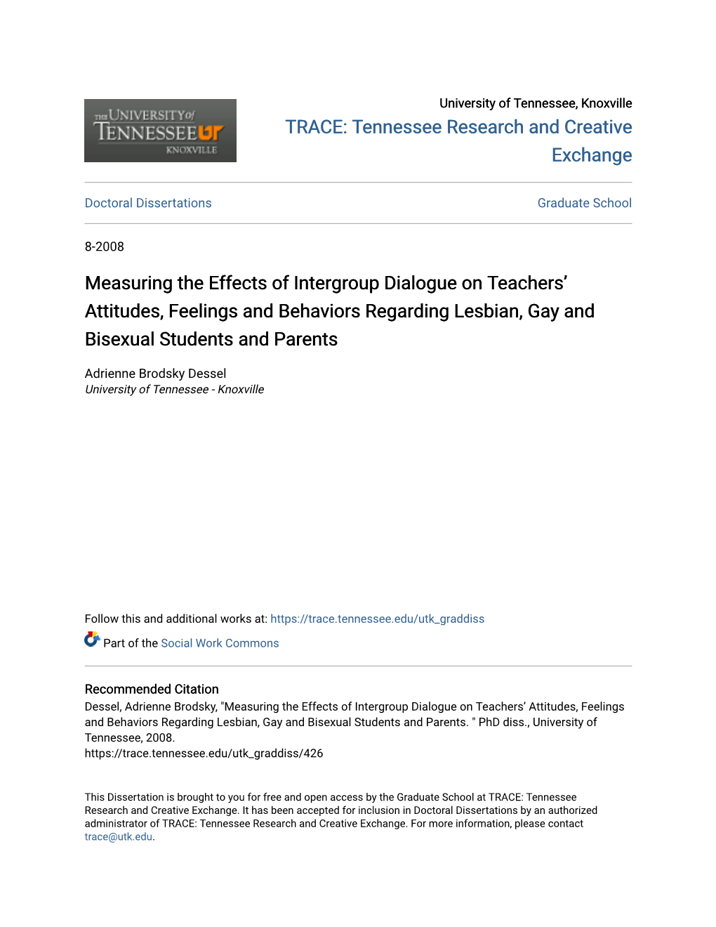 Measuring the Effects of Intergroup Dialogue on Teachersâ•Ž Attitudes