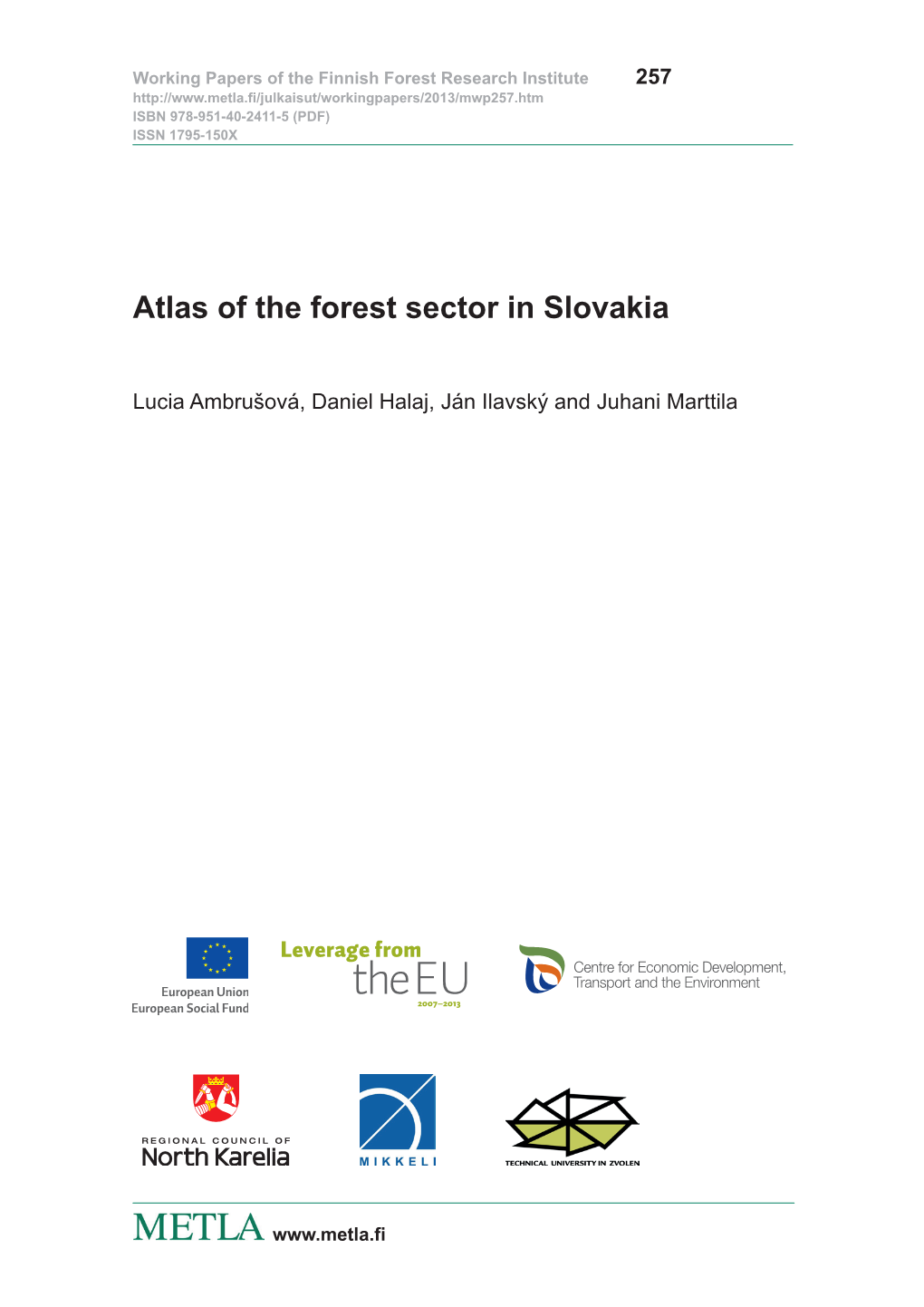 Atlas of the Forest Sector in Slovakia