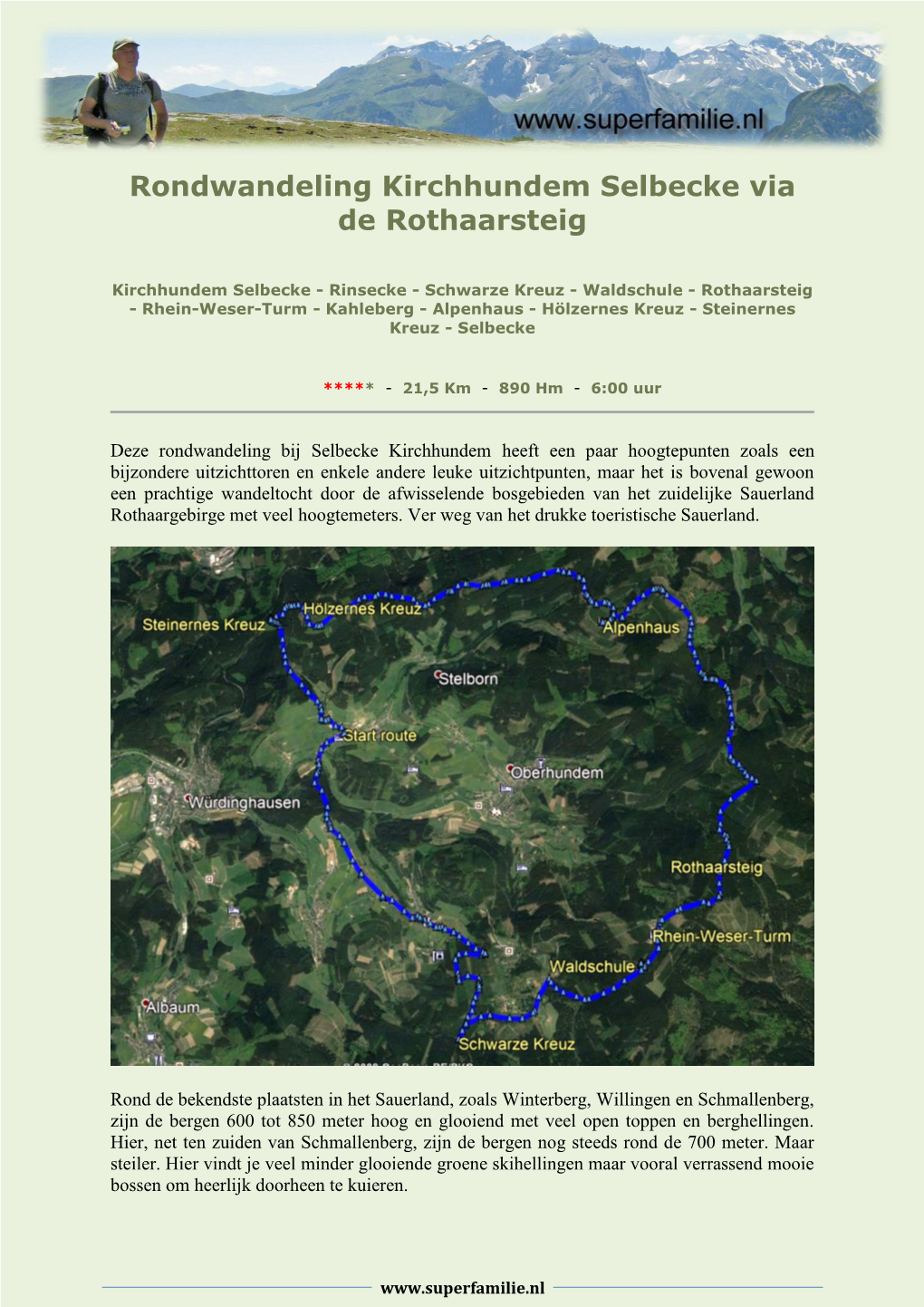 Rondwandeling Kirchhundem Selbecke Via De Rothaarsteig