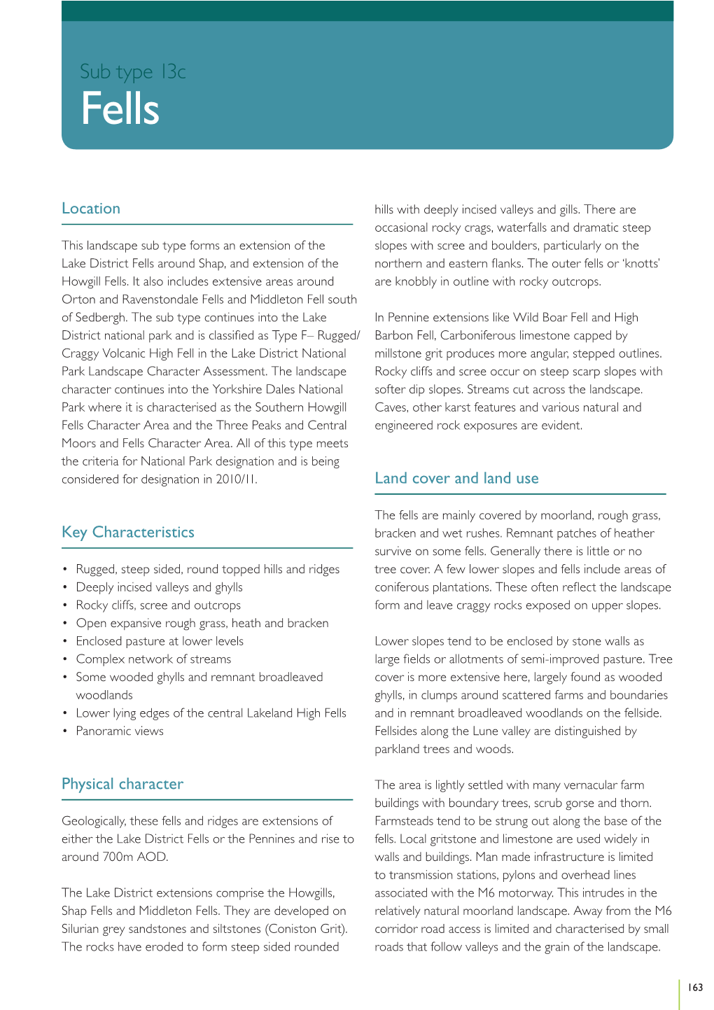 Landscape Character Sub Type 13C Fells