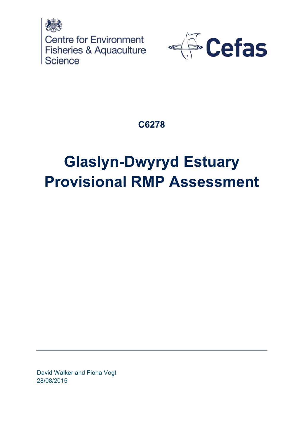 Glaslyn-Dwyryd Estuary Provisional RMP Assessment