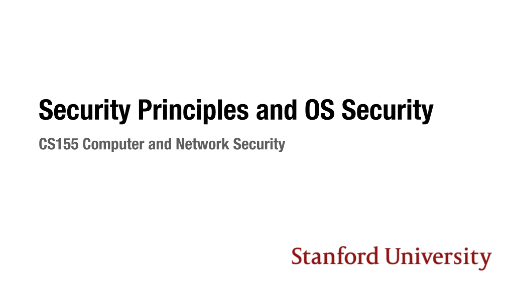 CS155 Computer and Network Security Vulnerabilities Are Inevitable