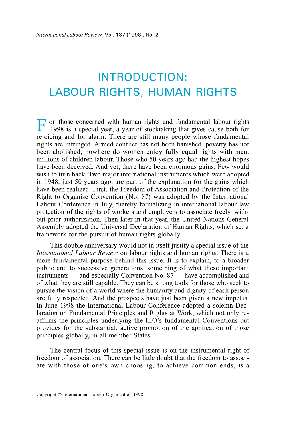 Labour Rights, Human Rights