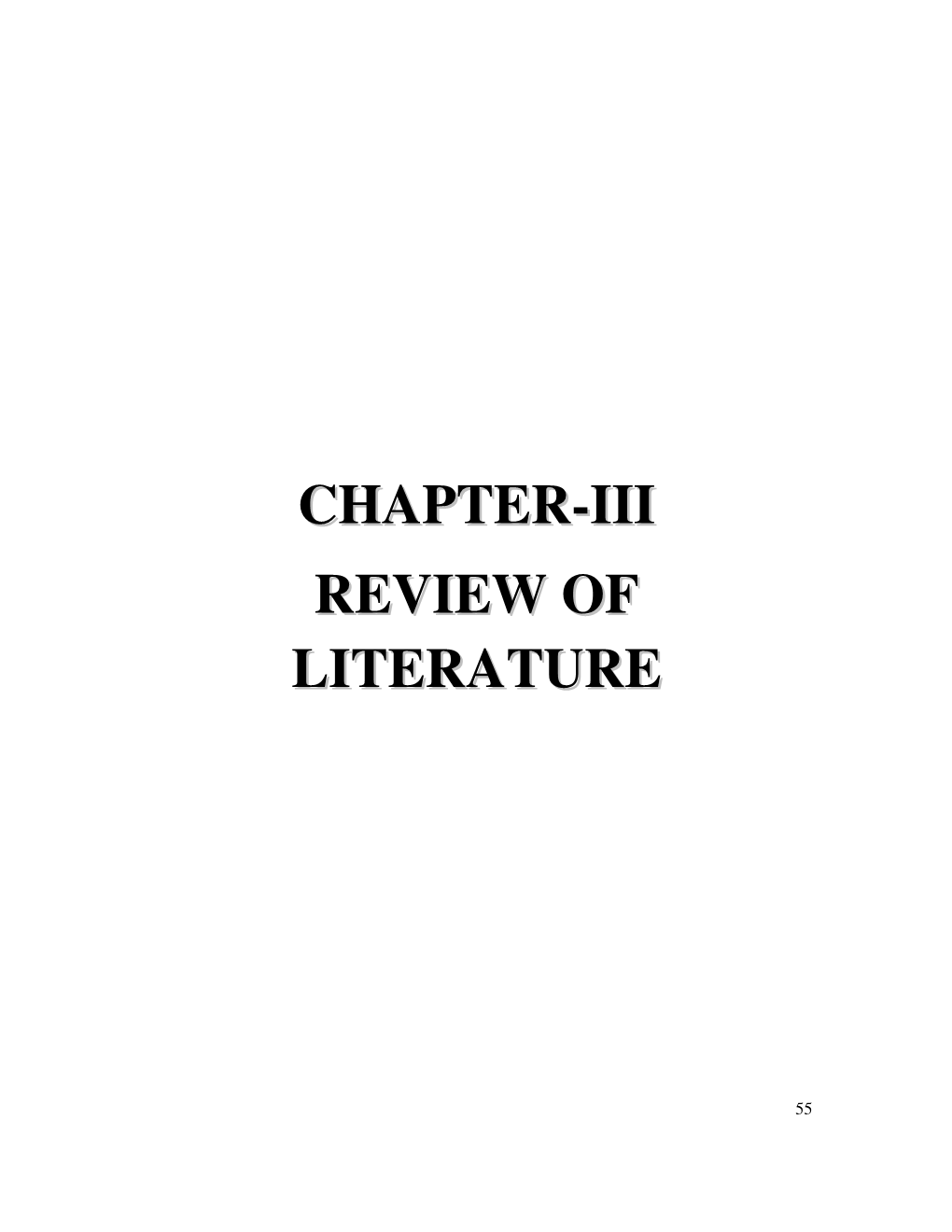 Chapter-Iii Review of Literature