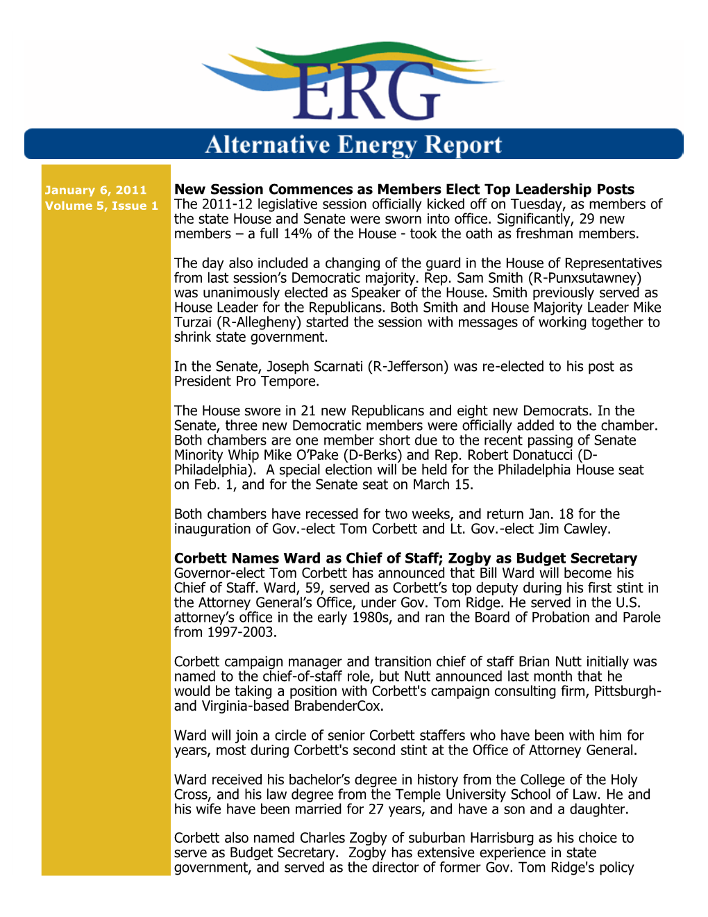 ERG's Alternative Energy Report