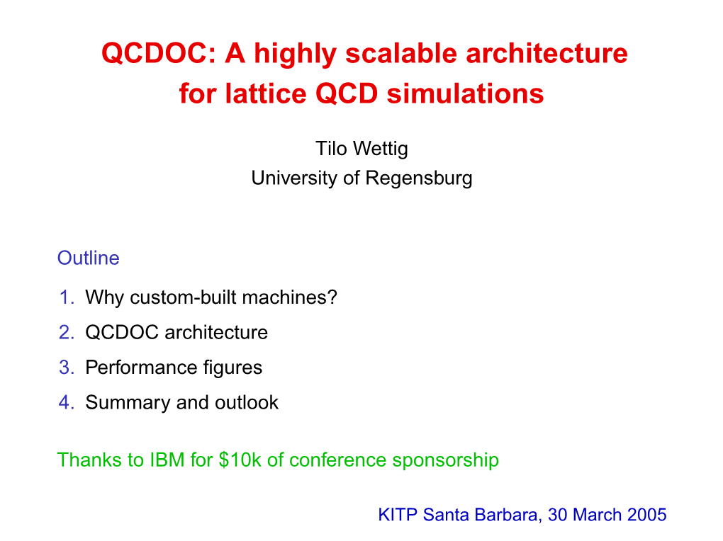 QCDOC: a Highly Scalable Architecture for Lattice QCD Simulations