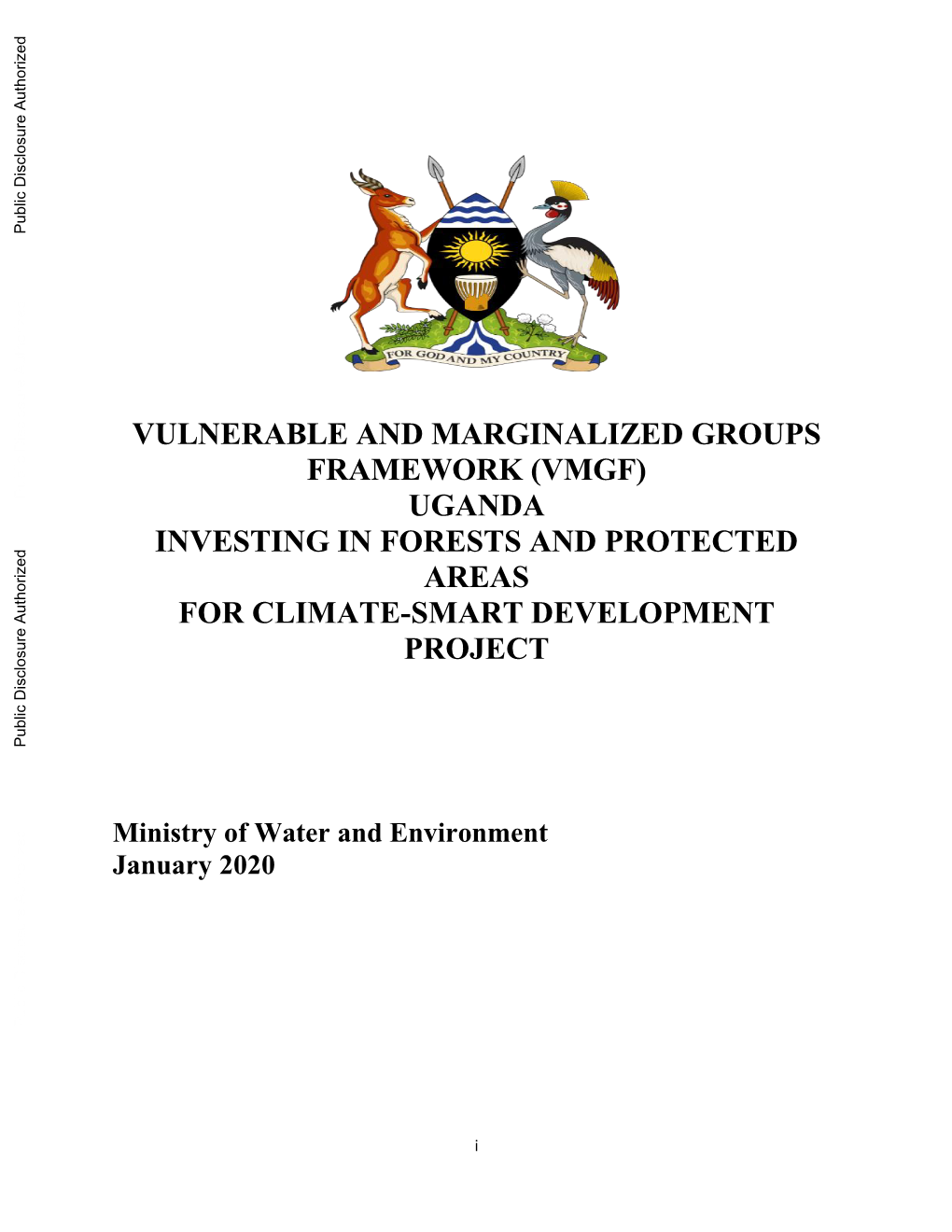 Uganda Investing in Forests and Protected Areas for Climate-Smart Development Project