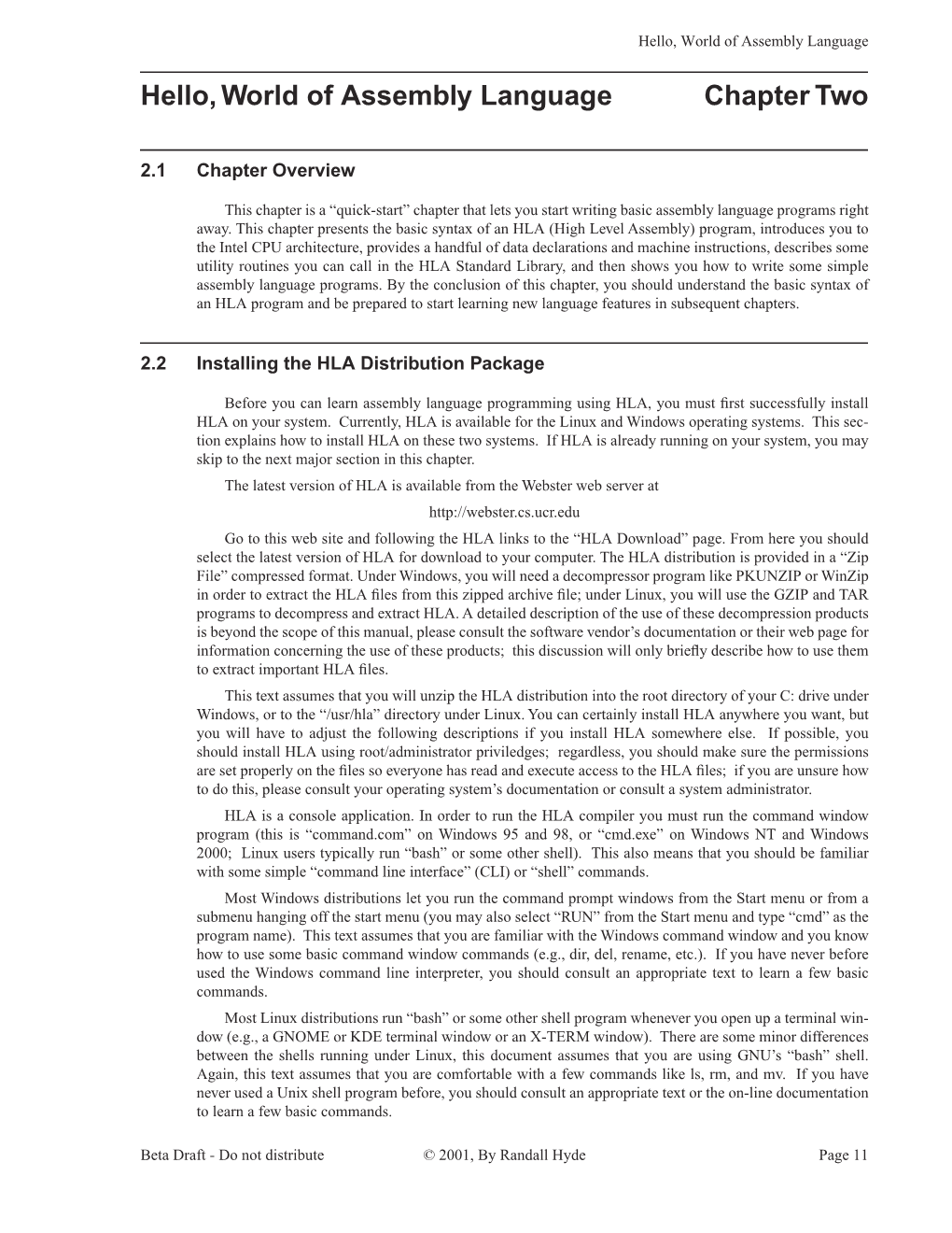 Hello,World of Assembly Language Chapter