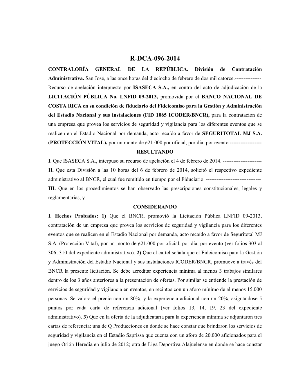 R-Dca-096-2014 Contraloría General De La República