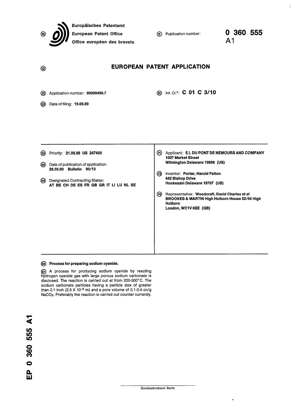 Process for Preparing Sodium Cyanide