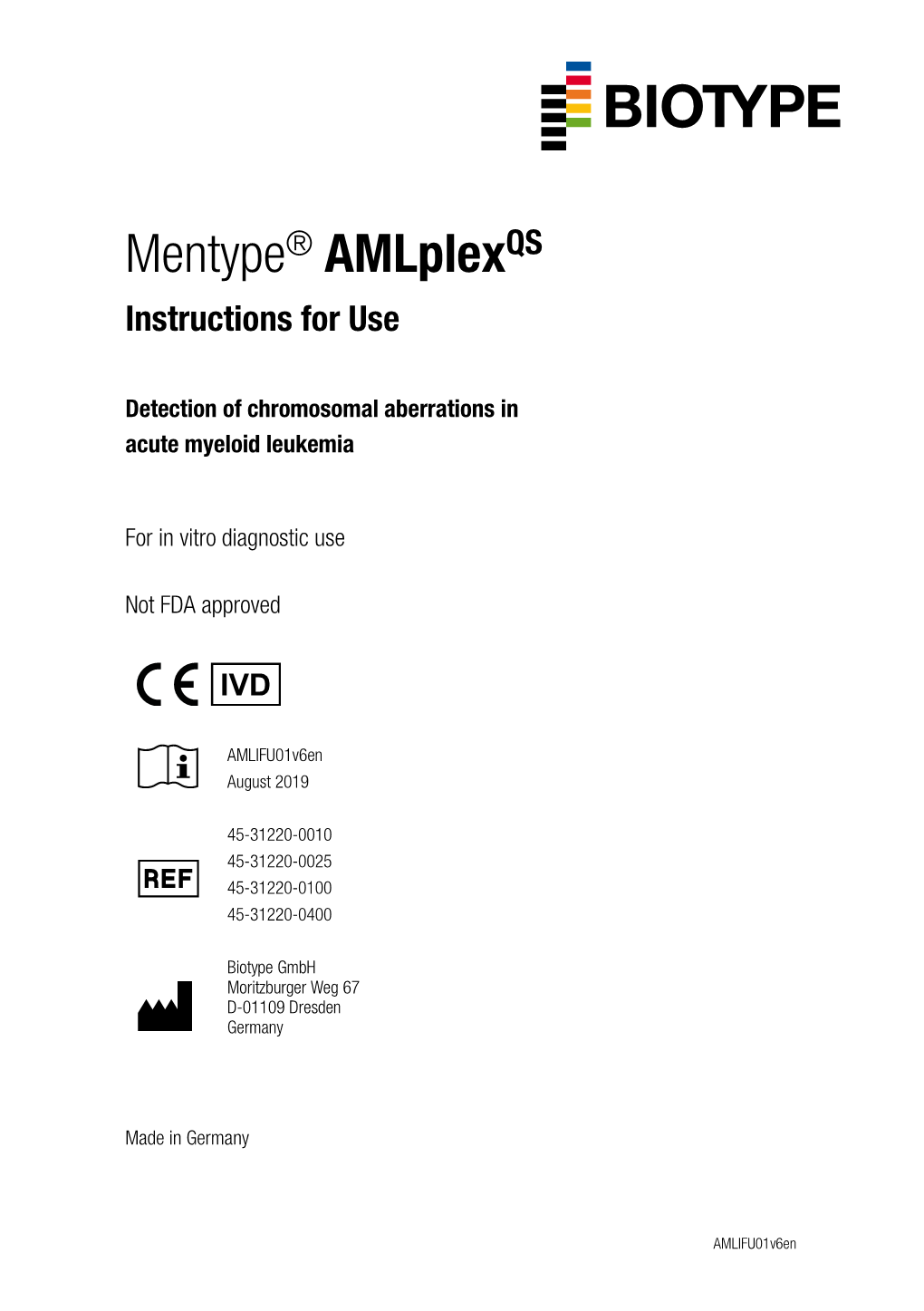 Mentype® Amlplexqs Instructions for Use