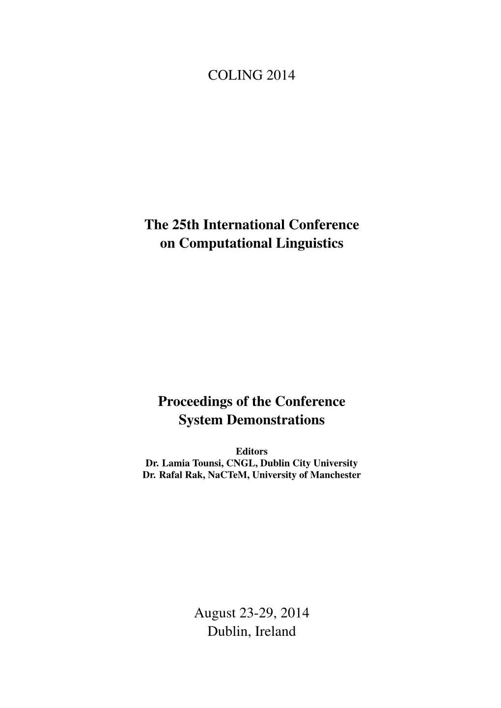 Proceedings of the 25Th International Conference on Computational Linguistics (COLING))