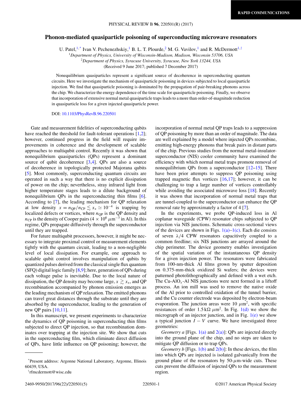 Phonon-Mediated Quasiparticle Poisoning of Superconducting Microwave Resonators