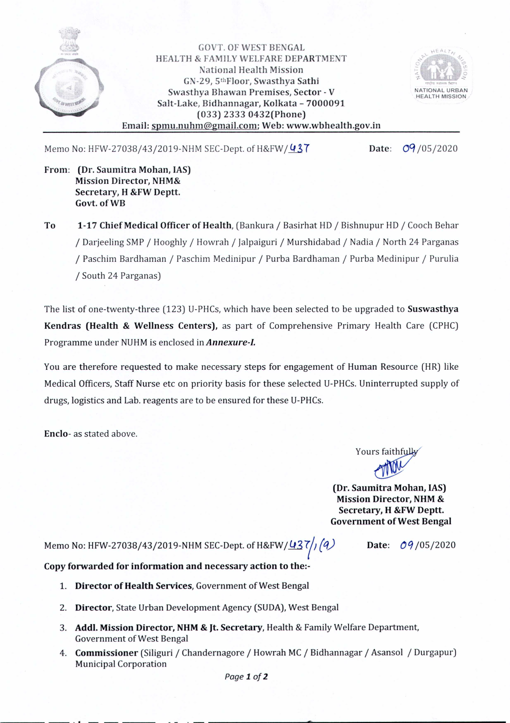 HFW-27038/43/2019-NHM SEC-Dept.Of H&FW/437