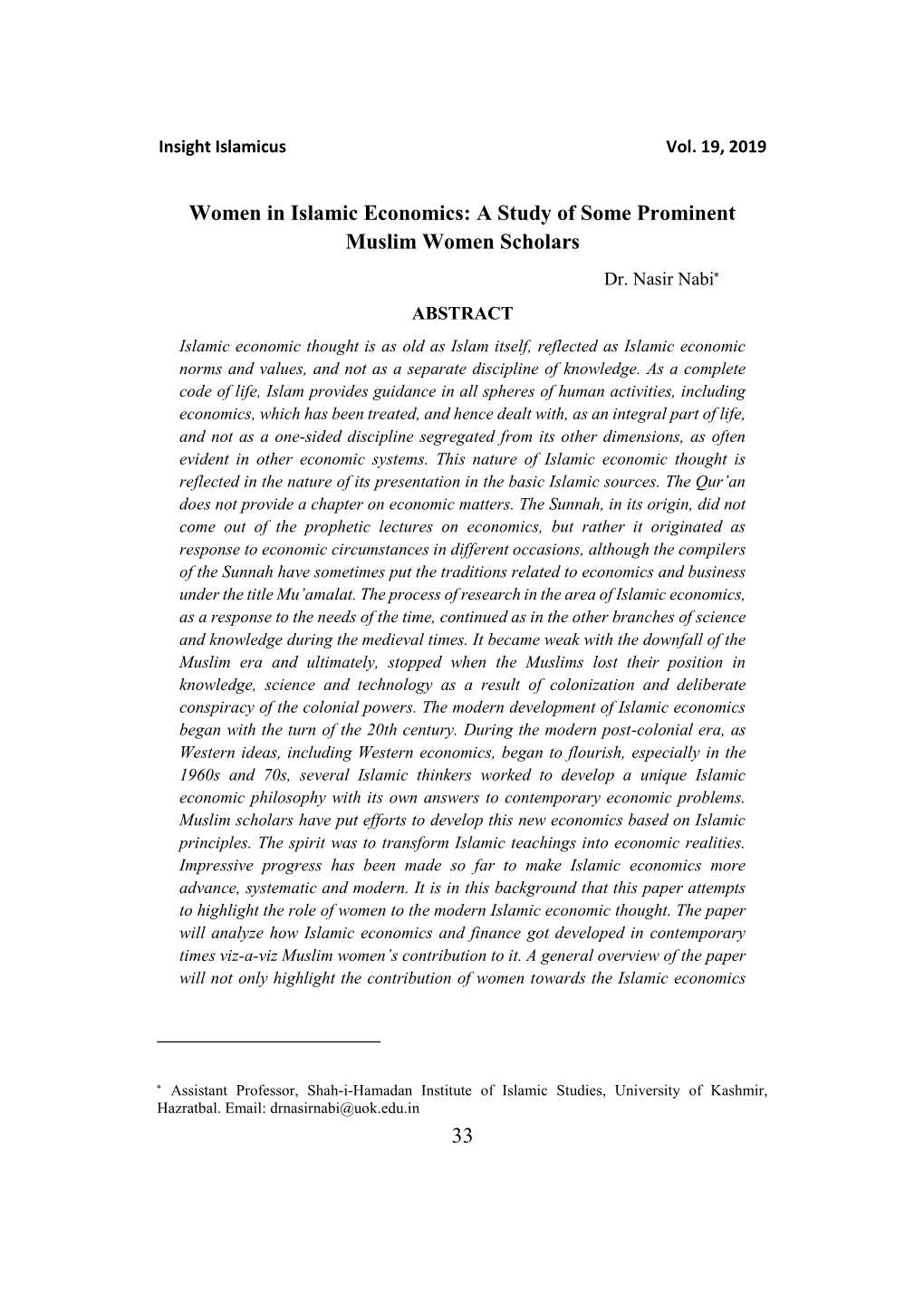 33 Women in Islamic Economics