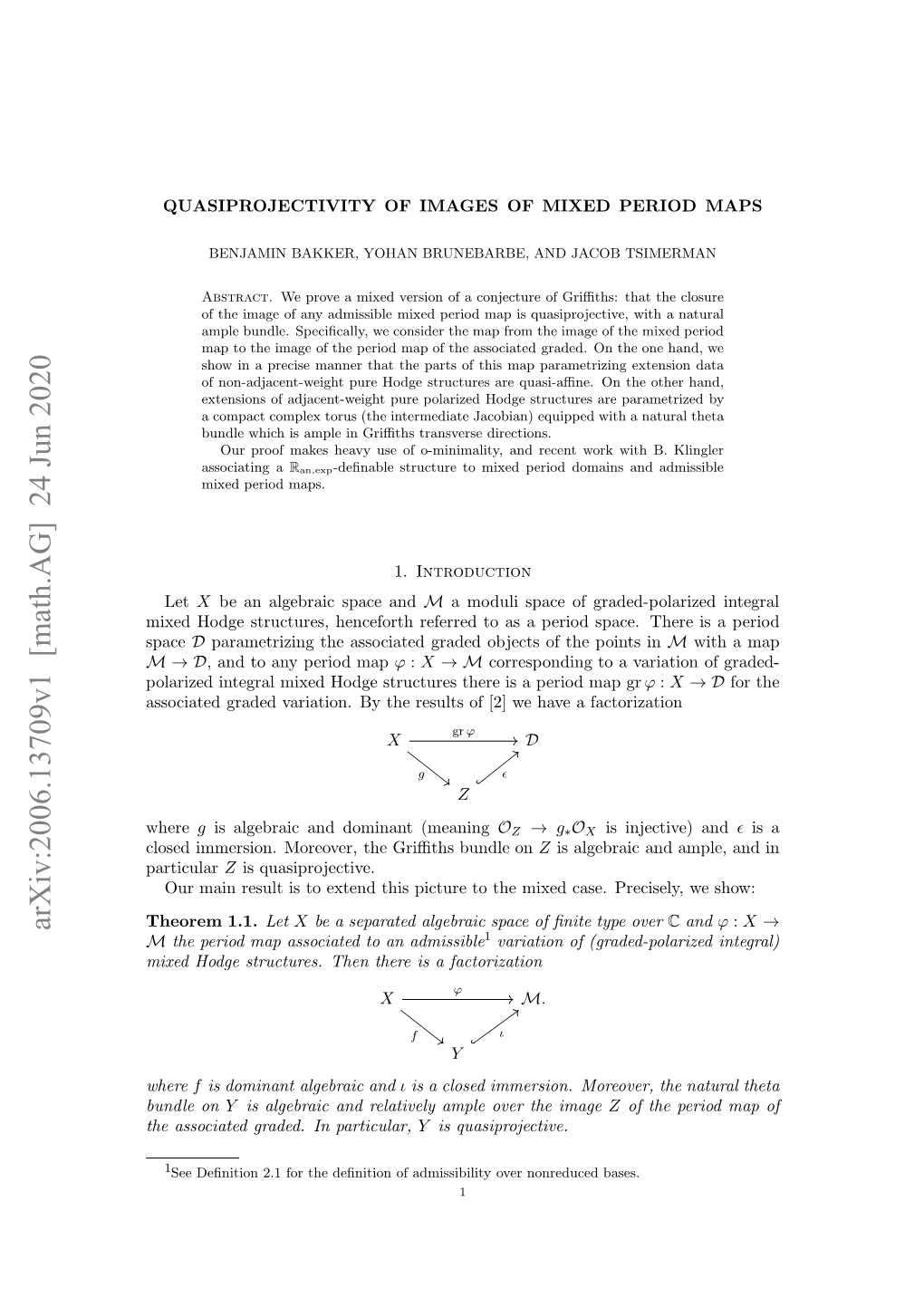 Arxiv:2006.13709V1 [Math.AG] 24 Jun 2020 Soitdgae Aito.B H Eut F[]W Aeaf a Have We [2] of Results the by Variation