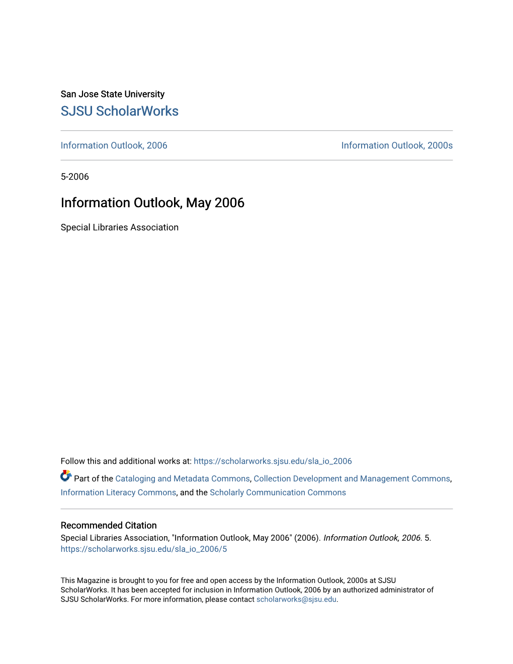 Information Outlook, May 2006