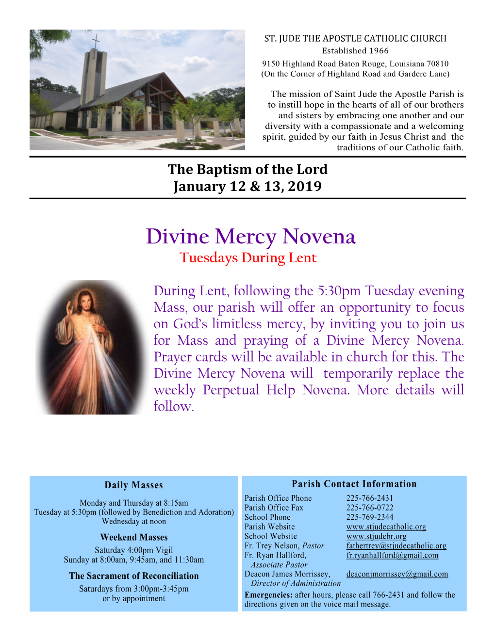 Divine Mercy Novena Tuesdays During Lent