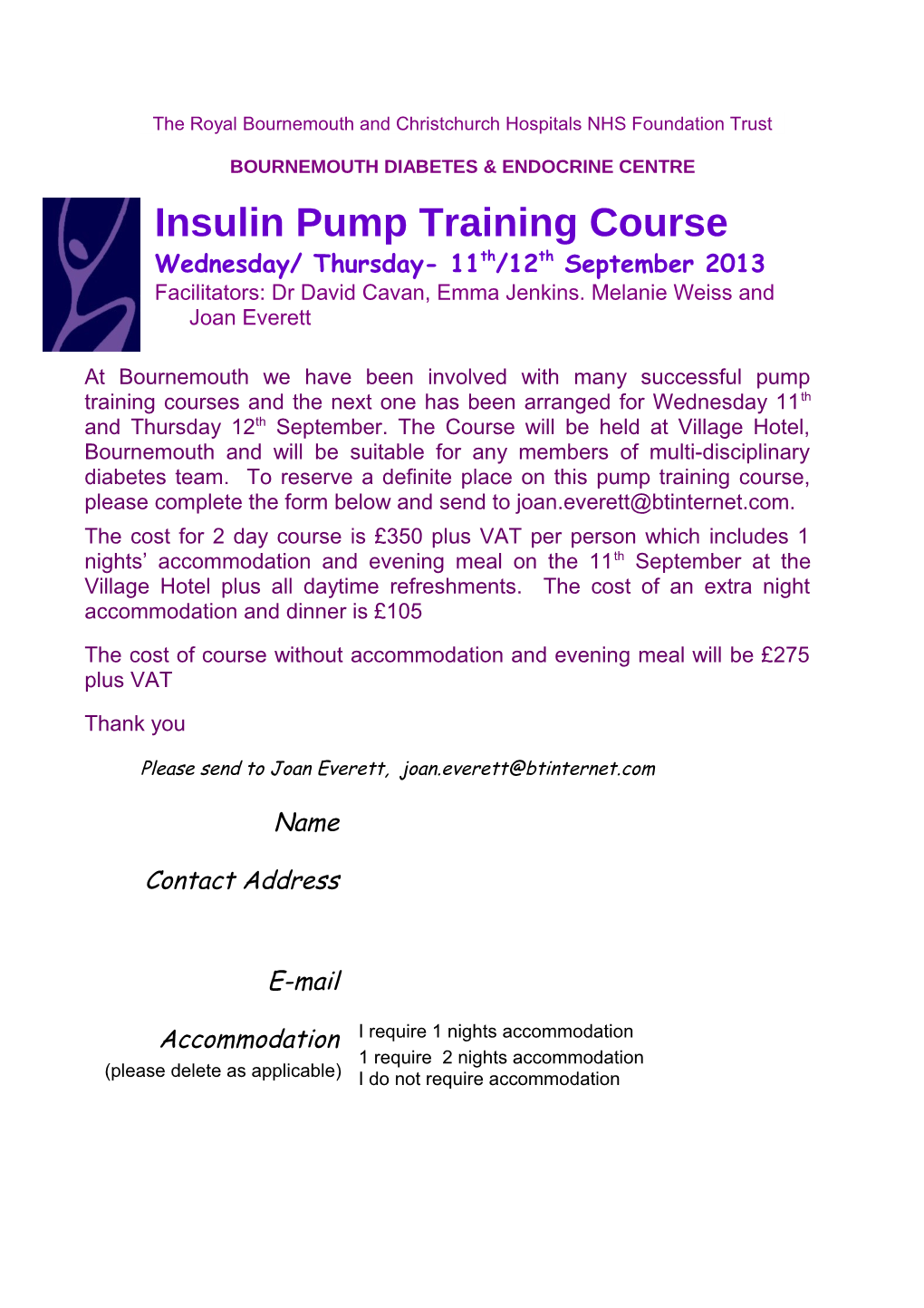 Insulin Pump Training for MDT