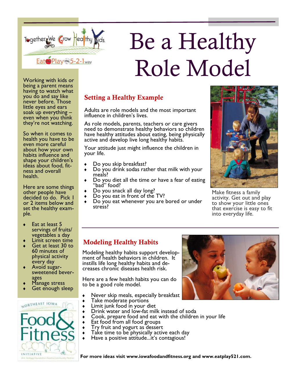 Be a Healthy Role Model