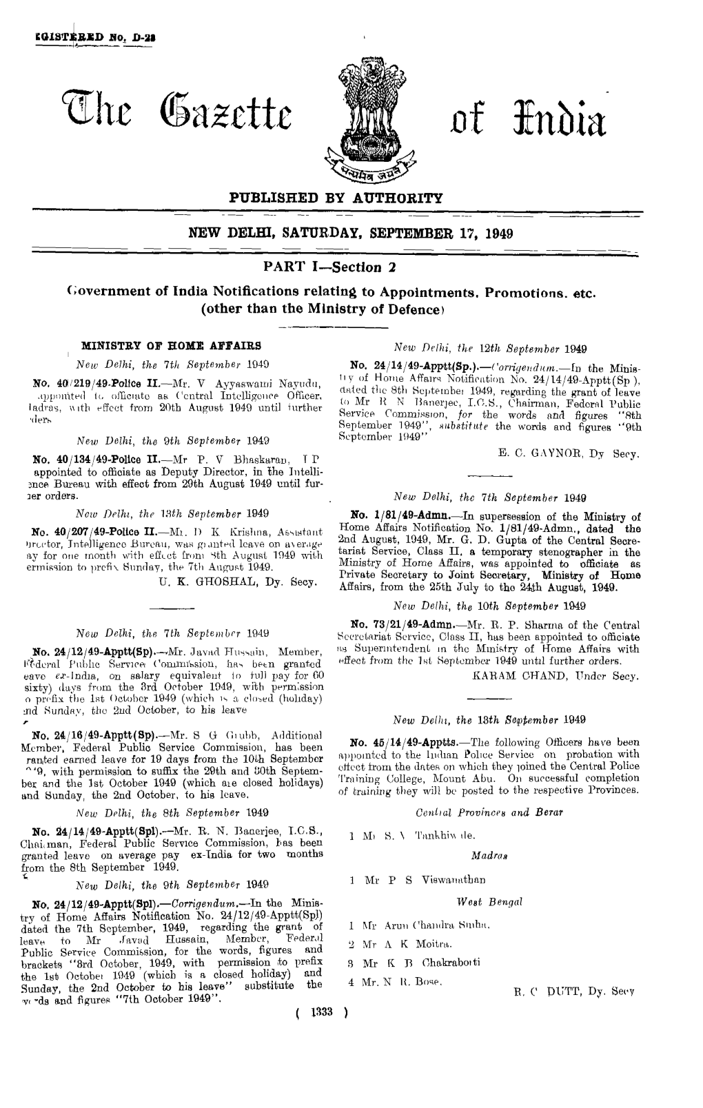 The Gazette of India