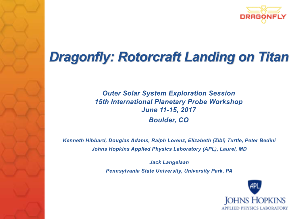 Dragonfly: Rotorcraft Landing on Titan
