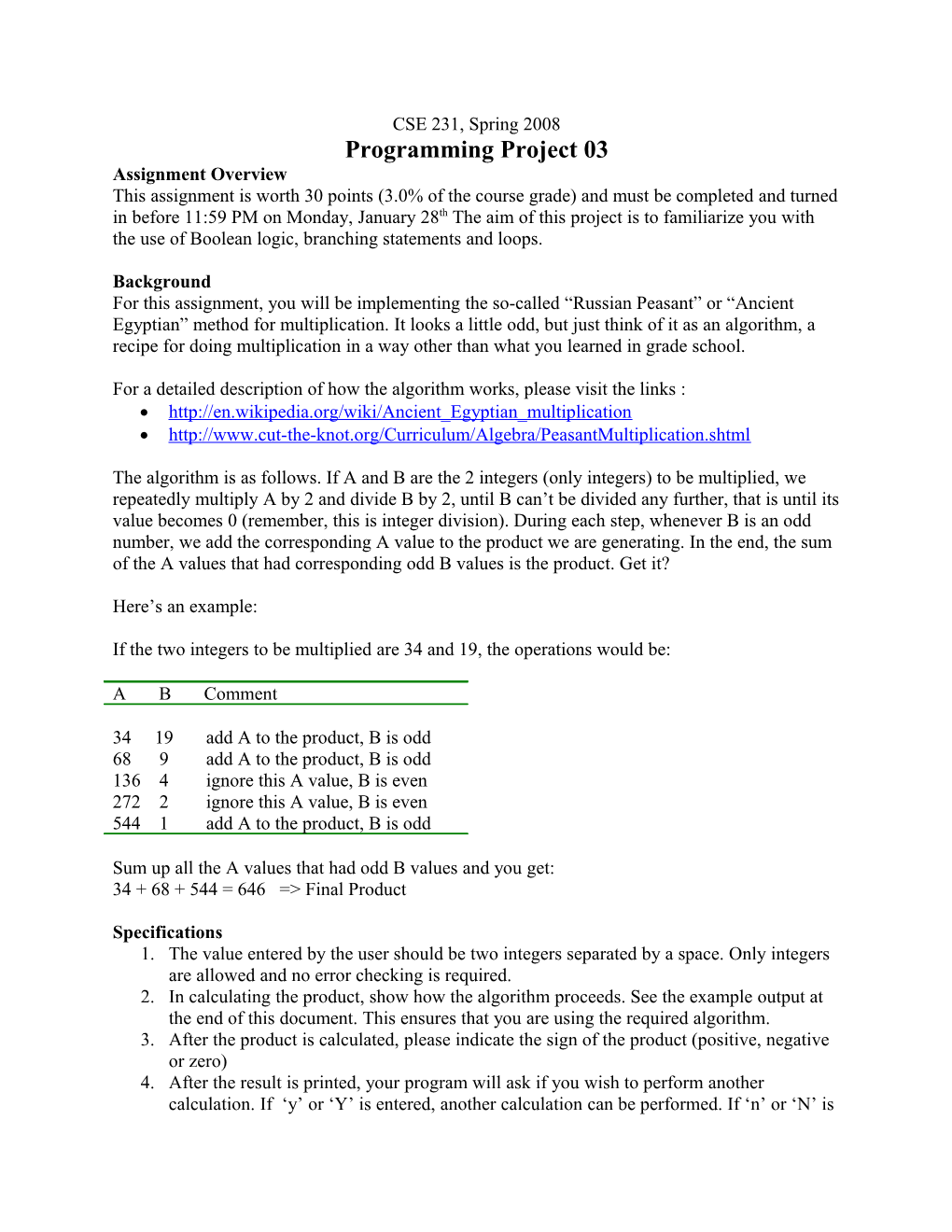 Programming Project 03