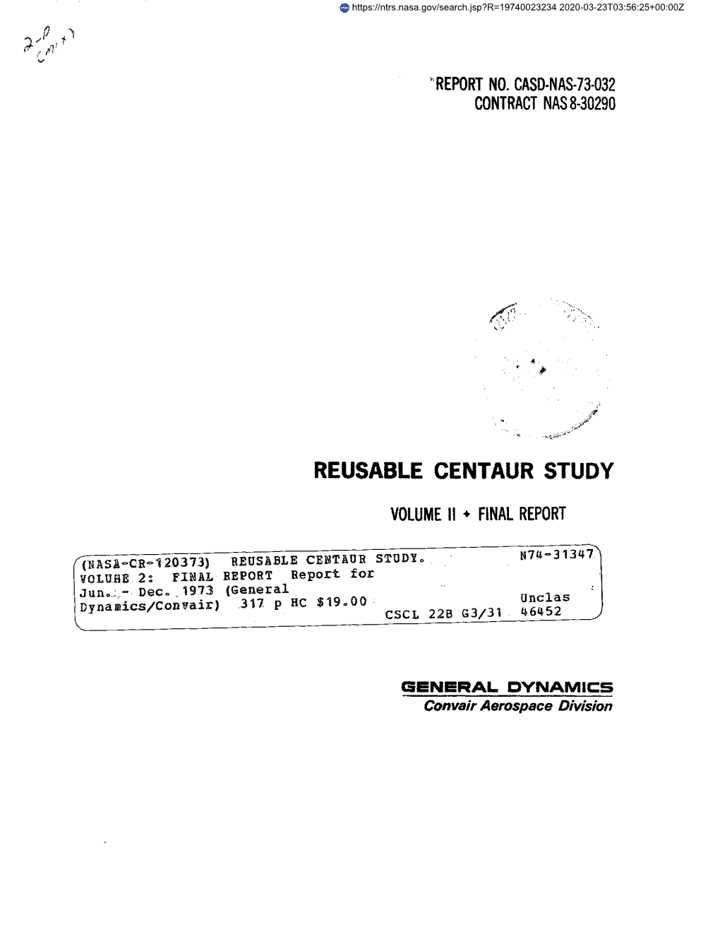 Reusable Centaur Study