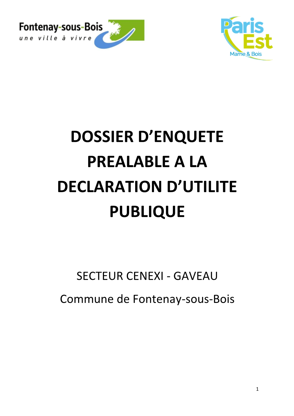 Dossier D'enquete Prealable a La Declaration D'utilite