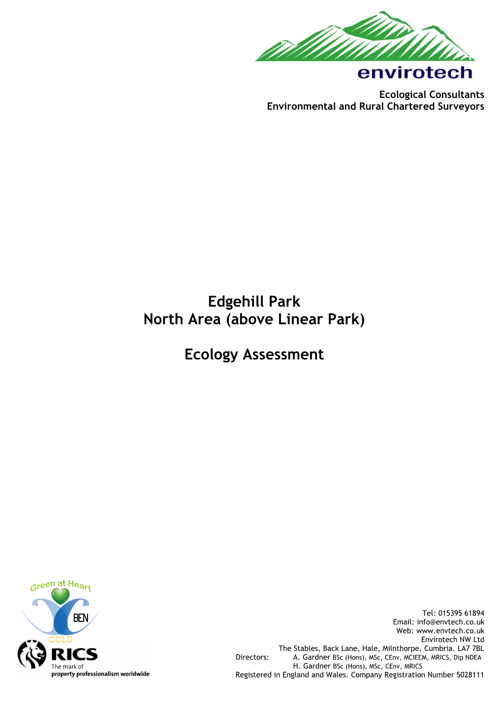 Edgehill Park North Area (Above Linear Park) Ecology Assessment