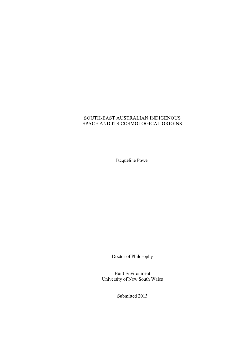 South-East Australian Indigenous Space and Its Cosmological Origins