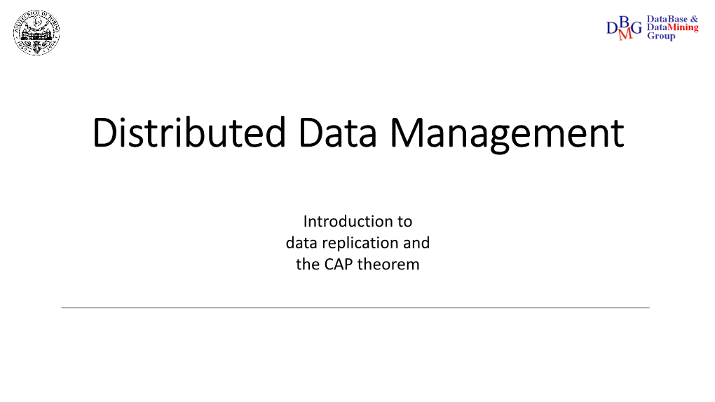 Distributed Data Management