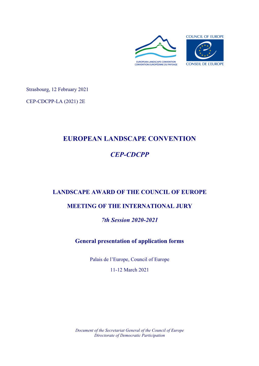 European Landscape Convention Cep-Cdcpp