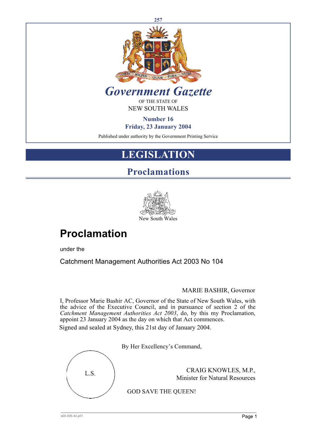 Government Gazette of the STATE of NEW SOUTH WALES