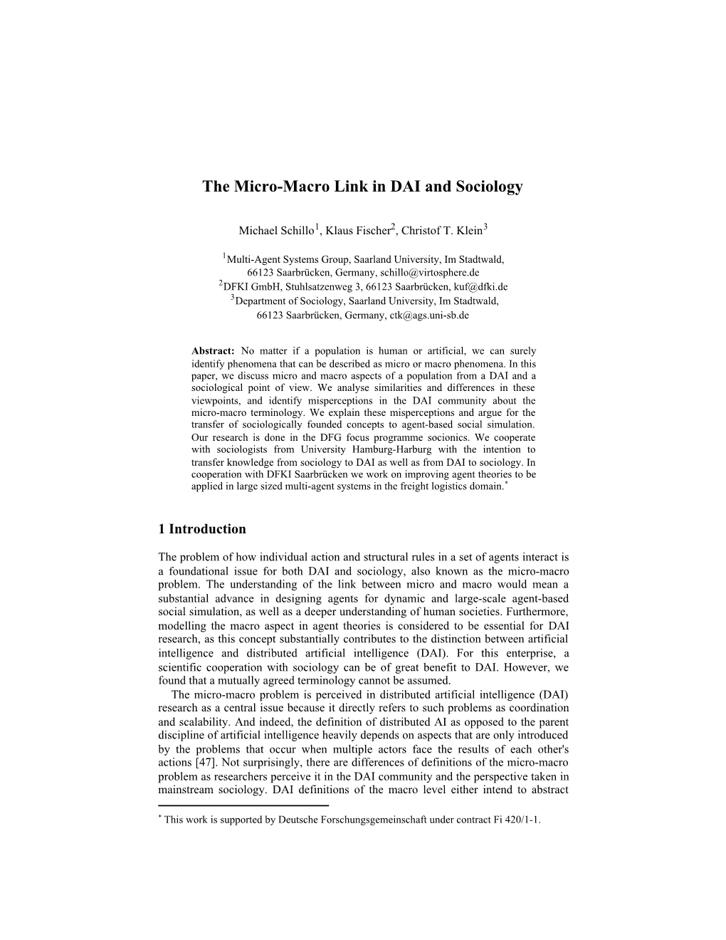 The Micro-Macro Link in DAI and Sociology