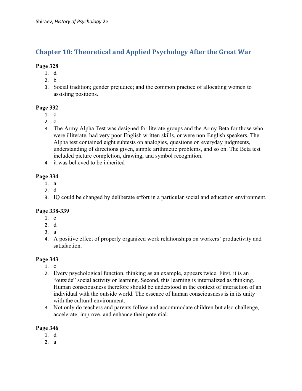 Chapter 10: Theoretical and Applied Psychology After the Great War