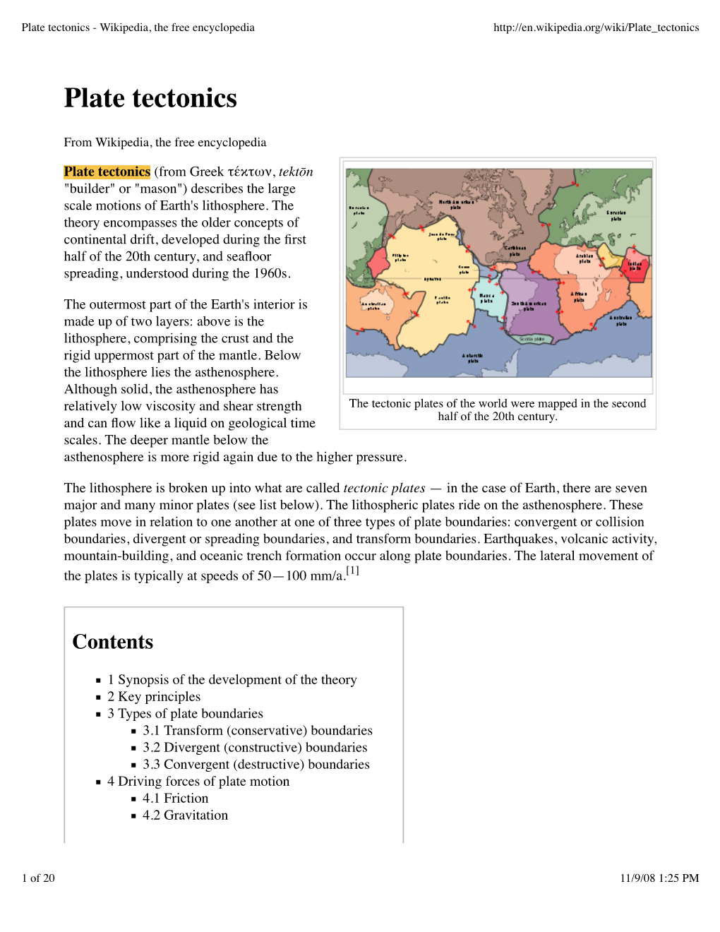 Plate Tectonics - Wikipedia, the Free Encyclopedia