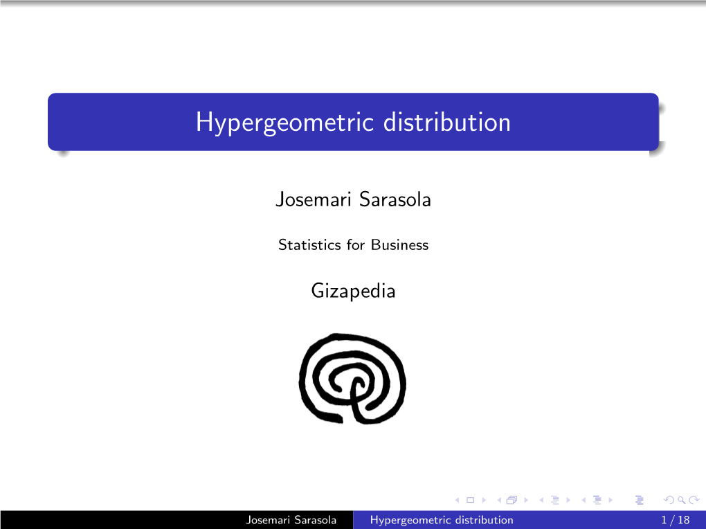 Hypergeometric Distribution