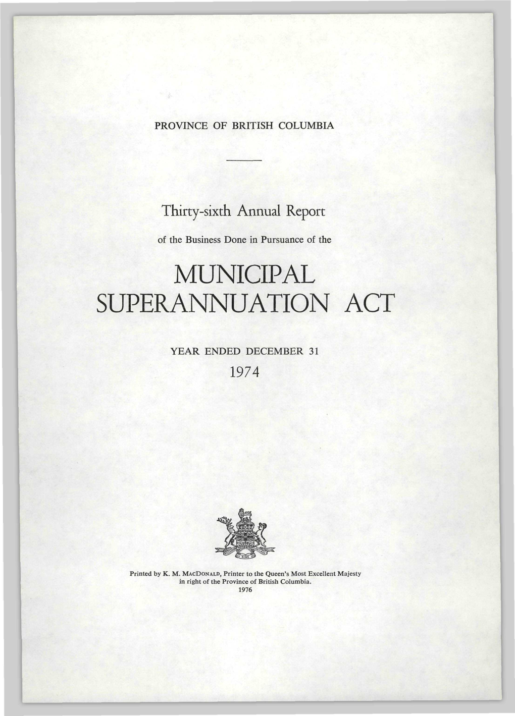 Municipal Superannuation Act