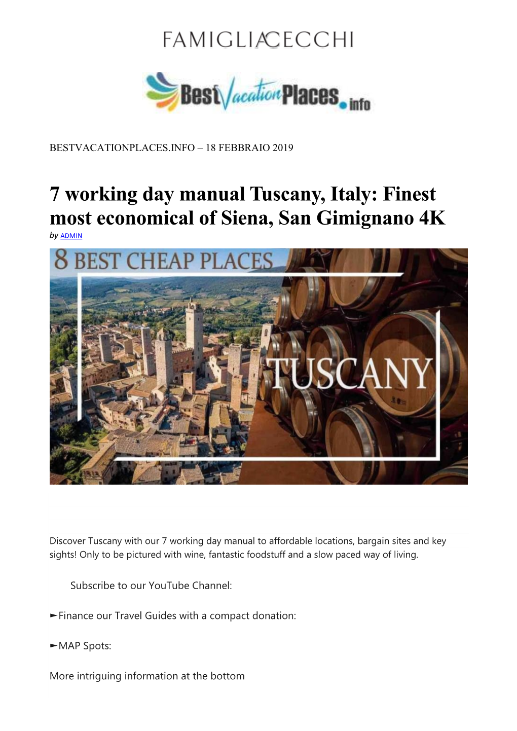 7 Working Day Manual Tuscany, Italy: Finest Most Economical of Siena, San Gimignano 4K by ADMIN