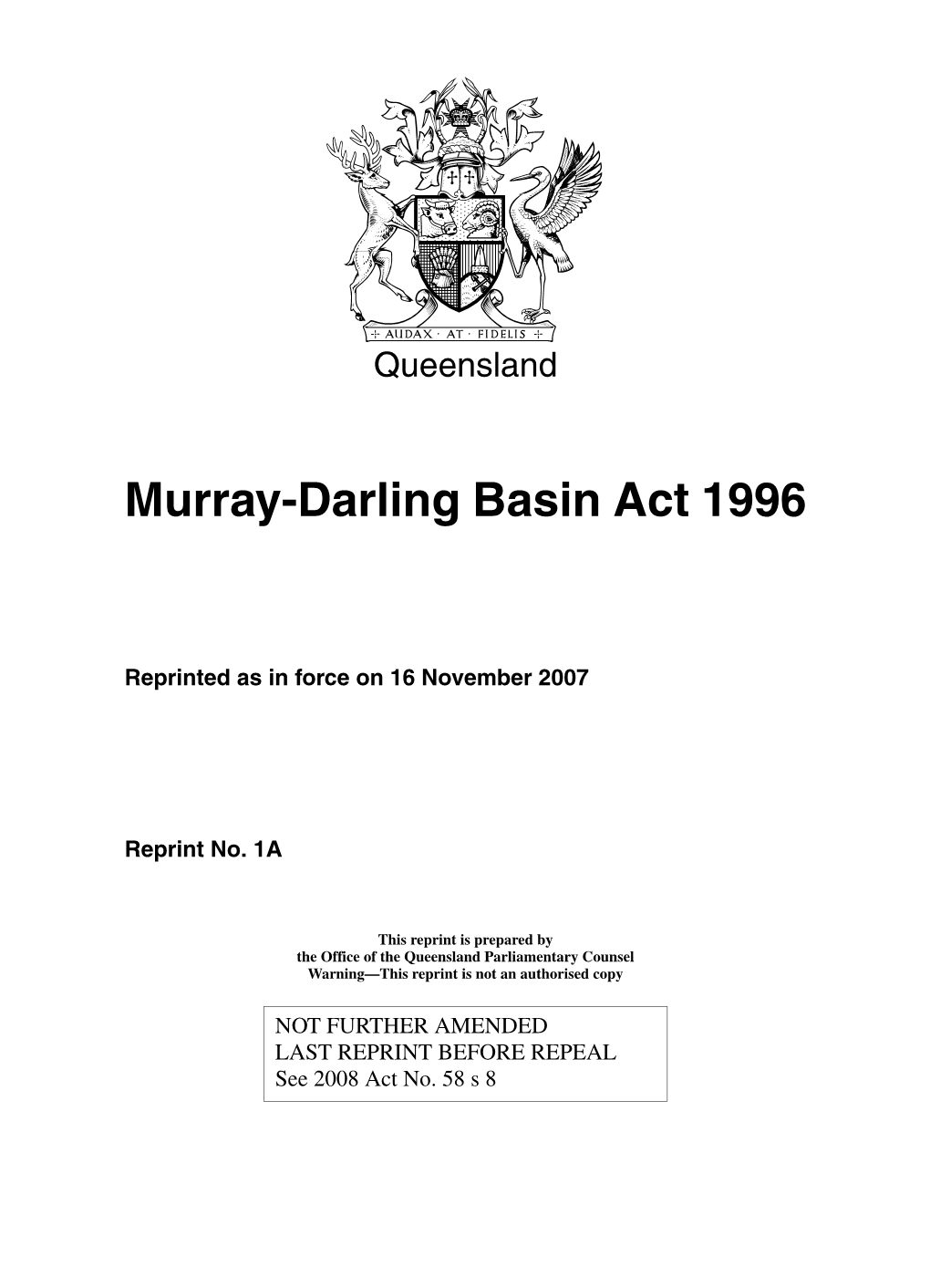 Murray-Darling Basin Act 1996
