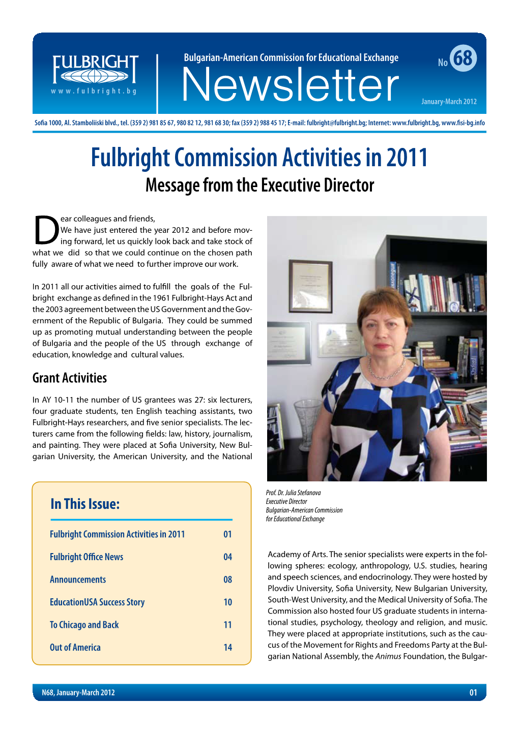 Fulbright Newsletter No. 68 January