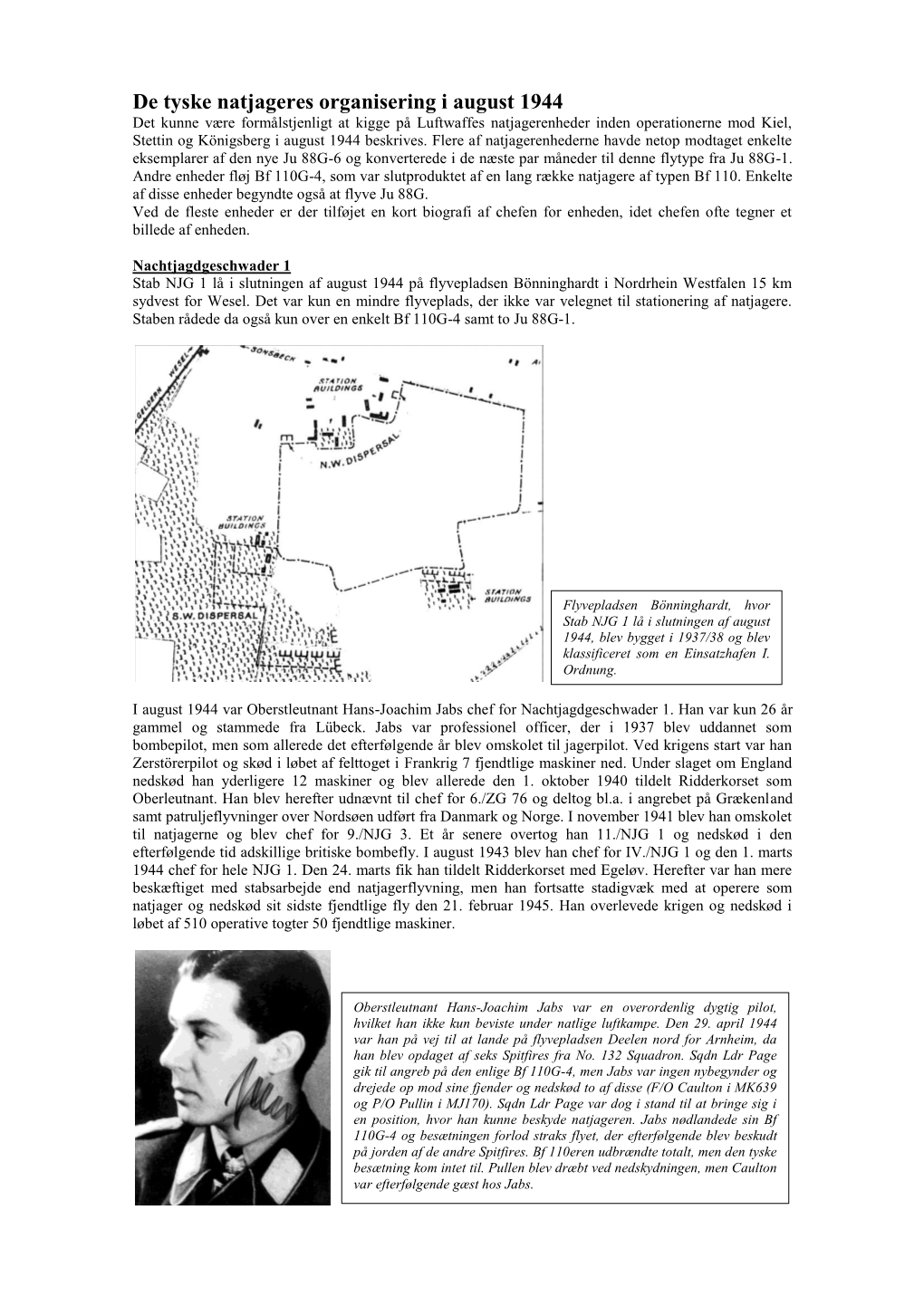 De Tyske Natjageres Organisering I August 1944