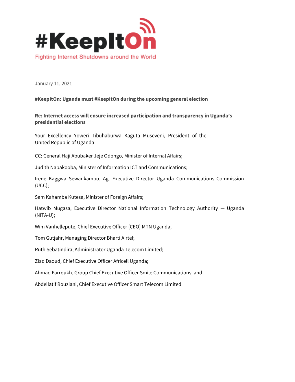 Uganda Must #Keepiton During the Upcoming General Election