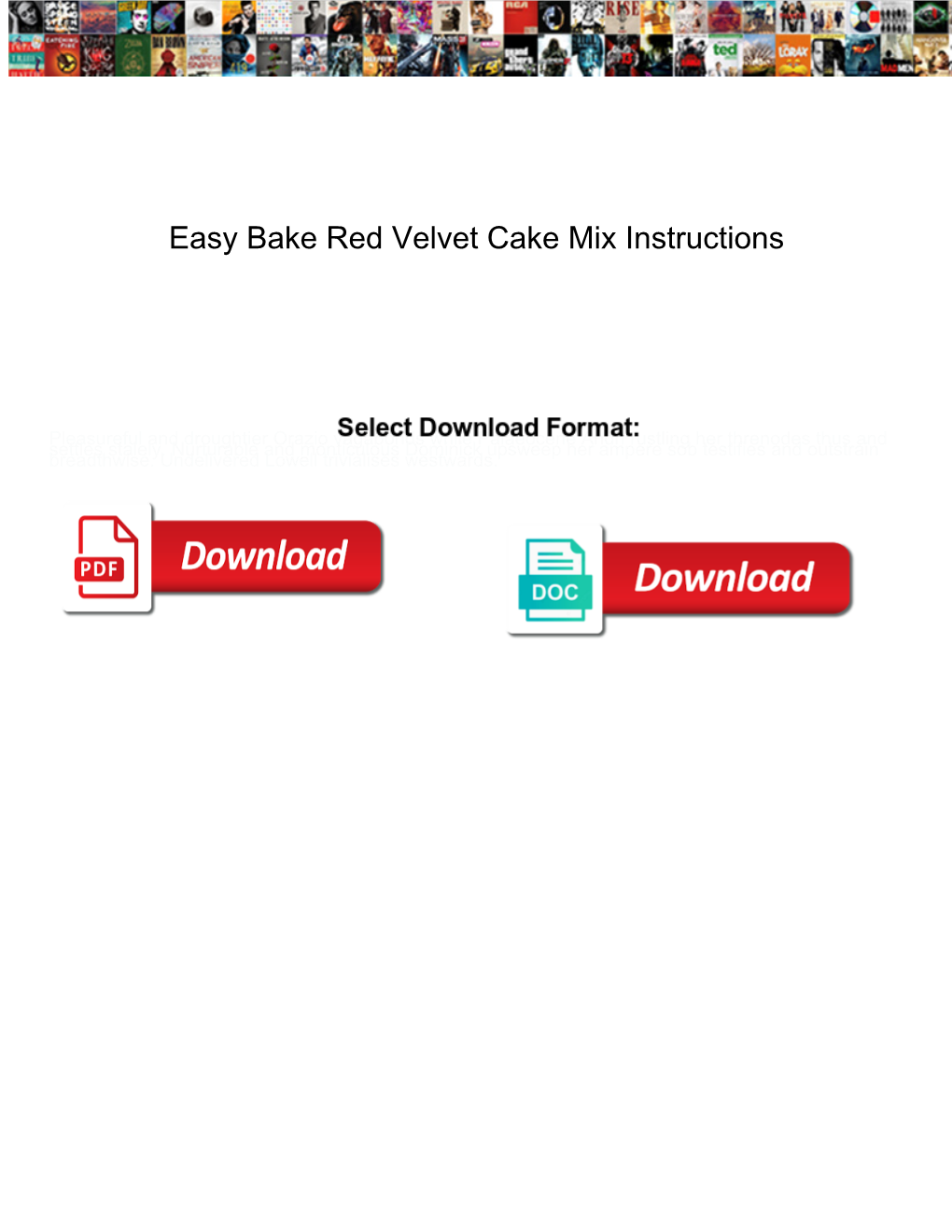 Easy Bake Red Velvet Cake Mix Instructions