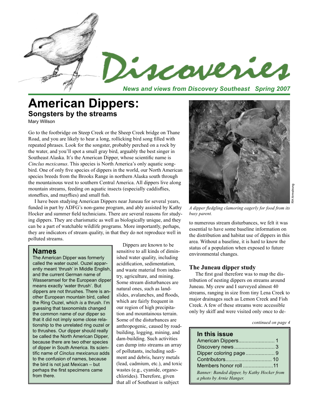 American Dippers: Songsters by the Streams Mary Willson