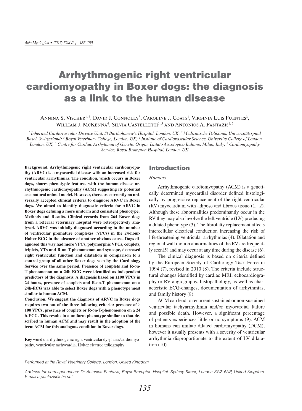 Arrhythmogenic Right Ventricular Cardiomyopathy in Boxer Dogs: the Diagnosis As a Link to the Human Disease