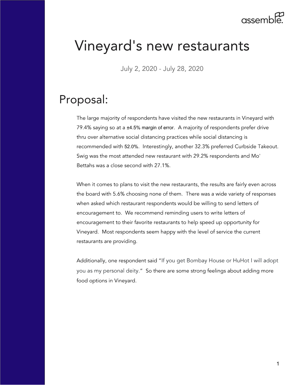 Vineyard's New Restaurants